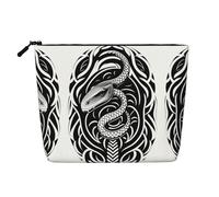 XZDCAL Esta es una bolsa de maquillaje de serpiente de una sola capa con aspecto de lino con cremallera que garantiza tus necesidades diarias o de viaje, color negro, talla única, Black, Talla única