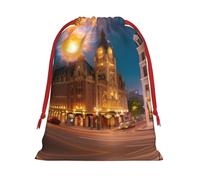 XZDCAL Fiery Red Street - Bolsa de almacenamiento de felpa con cordón para festivales y uso diario