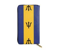 XZDCAL Flag of Barbados - Cartera larga de piel para niñas y mujeres con múltiples compartimentos, color negro, talla única, Black, Talla única