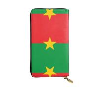 XZDCAL Flag of Burkina Faso - Cartera larga de piel para niñas y mujeres con múltiples compartimentos, color negro, talla única, Black, Talla única