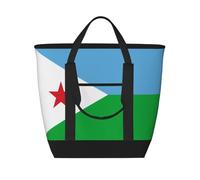 XZDCAL Flag of Djibouti - Bolsa de mano aislada de gran capacidad para mujeres, comestibles, almuerzos y picnics, color negro, talla única, Black, Talla única