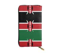 XZDCAL Flag of Kenya - Cartera larga de piel para niñas y mujeres con múltiples compartimentos, color negro, talla única, Black, Talla única