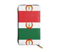 XZDCAL Flag of Mahabad - Cartera larga de piel para niñas y mujeres con múltiples compartimentos, color negro, talla única, Black, Talla única