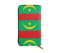 XZDCAL Flag of Mauritania - Cartera larga de piel para niñas y mujeres con múltiples compartimentos, color negro, talla única, Black, Talla única