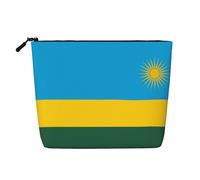 XZDCAL Flag of Ruanda - Bolsa de maquillaje de una sola capa con aspecto de lino con cremallera que garantiza tus necesidades diarias o de viaje, color negro, talla única, Black, Talla única