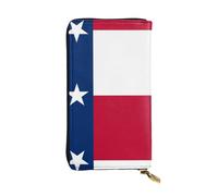 XZDCAL Flag of Texas - Cartera larga de piel para niñas y mujeres con múltiples compartimentos, color negro, talla única, Black, Talla única