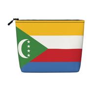 XZDCAL Flag of the Comoros - Bolsa de maquillaje de una sola capa con aspecto de lino con cremallera que garantiza tus necesidades diarias o de viaje, color negro, talla única, Black, Talla única