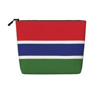 XZDCAL Flag of the Gambia - Bolsa de maquillaje de una sola capa con aspecto de lino con cremallera que garantiza tus necesidades diarias o de viaje, color negro, talla única, Black, Talla única