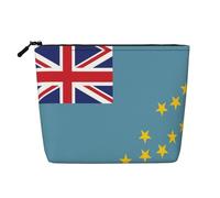 XZDCAL Flag of Tuvalu - Bolsa de maquillaje de una sola capa con aspecto de lino con cremallera que garantiza tus necesidades diarias o de viaje, color negro, talla única, Black, Talla única