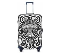 XZDCAL Funda para maleta de equipaje con cabezas simétricas de animales. La funda no incluye la maleta en sí, White, M