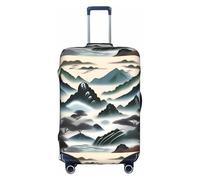 XZDCAL Funda para maleta de equipaje con diseño de nubes y montañas. La funda no incluye la maleta en sí, White, L