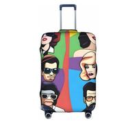 XZDCAL Funda para maleta de equipaje con iconos de la cultura pop. La funda no incluye la maleta en sí, White, L