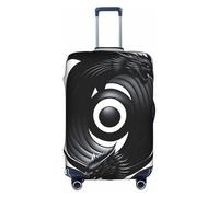 XZDCAL Funda para maleta de equipaje con símbolo de dragón negro Yin Yang. La funda no incluye la maleta en sí, White, S