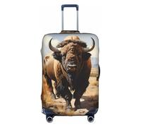 XZDCAL Funda para maleta de equipaje de rebaño de bisontes norteamericanos. La funda no incluye la maleta en sí, White, S