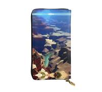 XZDCAL Grand Canyon - Cartera larga de piel para niñas y mujeres con múltiples compartimentos, color negro, talla única, Black, Talla única