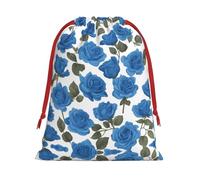 XZDCAL Hermosa bolsa de almacenamiento de felpa con cordón de rosas azules para festivales y uso diario