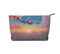 XZDCAL Hermosa bolsa de maquillaje de pana con forro resistente para viajes y uso diario, color negro, talla única, Black, Talla única