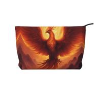 XZDCAL Hermosa bolsa de maquillaje de pana Phoenix con un forro resistente para viajes y uso diario, color negro, talla única, Black, Talla única