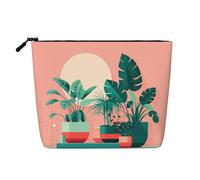 XZDCAL Hermosa bolsa de maquillaje de una sola capa con aspecto de lino con cremallera que garantiza tus necesidades diarias o de viaje, color negro, talla única, Black, Talla única