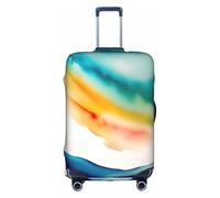 XZDCAL Horizonte de acuarela en una funda blanca para maleta. La funda no incluye la maleta en sí, White, L