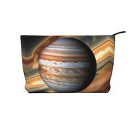 XZDCAL Jupiter Landscape - Bolsa de maquillaje de pana con forro resistente para viajes y uso diario, color negro, talla única, Black, Talla única