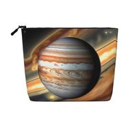XZDCAL Jupiter Landscape - Bolsa de maquillaje de una sola capa con aspecto de lino con cremallera que garantiza tus necesidades diarias o de viaje, color negro, talla única, Black, Talla única