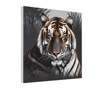 XZDCAL Lienzo decorativo cuadrado para pared con acabado impermeable y marco de madera maciza, diseño de tigre en reposo