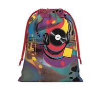 XZDCAL Music Vibes - Bolsa de almacenamiento de felpa con cordón para festivales y uso diario