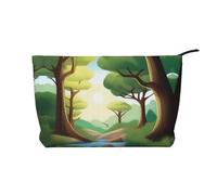 XZDCAL Nature Adventure - Bolsa de maquillaje de pana con forro resistente para viajes y uso diario, color negro, talla única, Black, Talla única