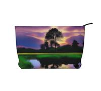XZDCAL Nature's Beauty - Bolsa de maquillaje de pana con forro resistente para viajes y uso diario, color negro, talla única, Black, Talla única