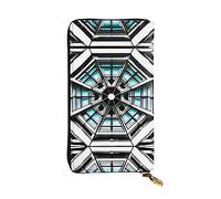 XZDCAL Octagon Building - Cartera larga de piel para niñas y mujeres con múltiples compartimentos, color negro, talla única, Black, Talla única