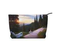 XZDCAL Outdoor Escape - Bolsa de maquillaje de pana con forro resistente para viajes y uso diario, color negro, talla única, Black, Talla única