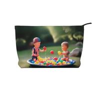 XZDCAL Outdoor Fun - Bolsa de maquillaje de pana con forro resistente para viajes y uso diario, color negro, talla única, Black, Talla única