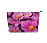 XZDCAL Pink Petals - Bolsa de maquillaje de pana con forro resistente para viajes y uso diario, color negro, talla única, Black, Talla única