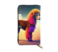 XZDCAL Puppy waiting to go home - Cartera larga de piel para niñas y mujeres con múltiples compartimentos, color negro, talla única, Black, Talla única