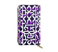 XZDCAL Purple Maze - Cartera larga de piel para niñas y mujeres con múltiples compartimentos, color negro, talla única, Black, Talla única