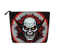 XZDCAL Red and Black Evil Ghost - Bolsa de maquillaje de una sola capa con aspecto de lino con cremallera que garantiza tus necesidades diarias o de viaje, color negro, talla única, Black, Talla única