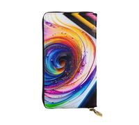 XZDCAL Scribble Art to the Pap - Cartera larga de piel para niñas y mujeres con múltiples compartimentos, color negro, talla única, Black, Talla única