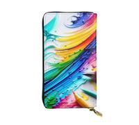 XZDCAL Scribble Art Toand Paint - Cartera larga de piel para niñas y mujeres con múltiples compartimentos, color negro, talla única, Black, Talla única