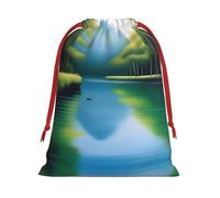 XZDCAL Serene Waters - Bolsa de almacenamiento de felpa con cordón para festivales y uso diario