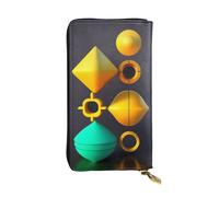 XZDCAL Simple Shape - Cartera larga de piel para niñas y mujeres con múltiples compartimentos, color negro, talla única, Black, Talla única