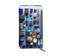 XZDCAL Smart Crystal Art - Cartera larga de piel para niñas y mujeres con múltiples compartimentos, color negro, talla única, Black, Talla única