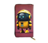 XZDCAL Smart Robot - Cartera larga de piel para niñas y mujeres con múltiples compartimentos, color negro, talla única, Black, Talla única