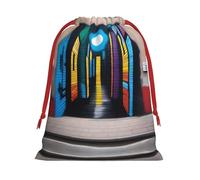 XZDCAL Street Art - Bolsa de almacenamiento de felpa con cordón para festivales y uso diario