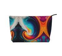 XZDCAL Surreal Enigma - Bolsa de maquillaje de pana con forro resistente para viajes y uso diario, color negro, talla única, Black, Talla única