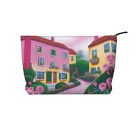 XZDCAL Sweet Romance - Bolsa de maquillaje de pana con forro resistente para viajes y uso diario, color negro, talla única, Black, Talla única
