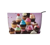 XZDCAL Sweet Treats - Bolsa de maquillaje de pana con forro resistente para viajes y uso diario, color negro, talla única, Black, Talla única