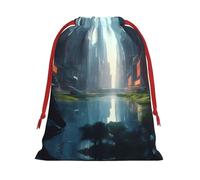 XZDCAL The City on the Water - Bolsa de almacenamiento de felpa con cordón para festivales y uso diario