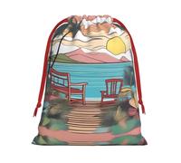 XZDCAL Travel Bliss - Bolsa de almacenamiento de felpa con cordón para festivales y uso diario