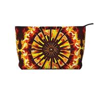 XZDCAL Turning the Flame - Bolsa de maquillaje de pana con forro resistente para viajes y uso diario, color negro, talla única, Black, Talla única
